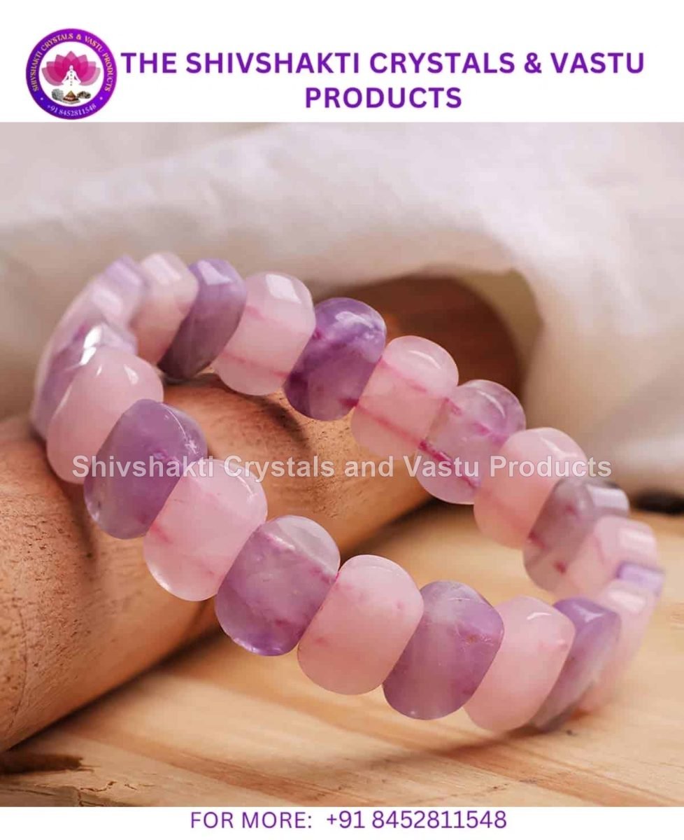 Rose Quartz and Amethyst Oval Faceted Bracelet