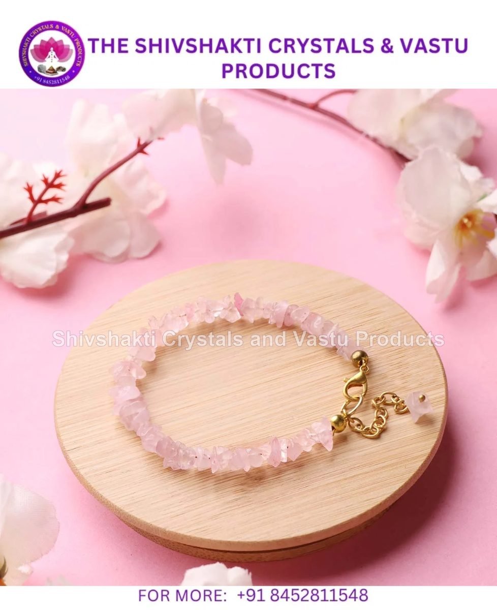 Rose Quartz Chips Chain Bracelet