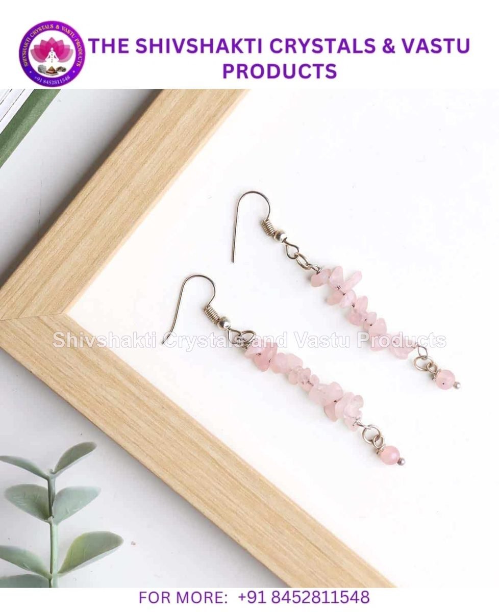 Rose Quartz Chips Hook Earring