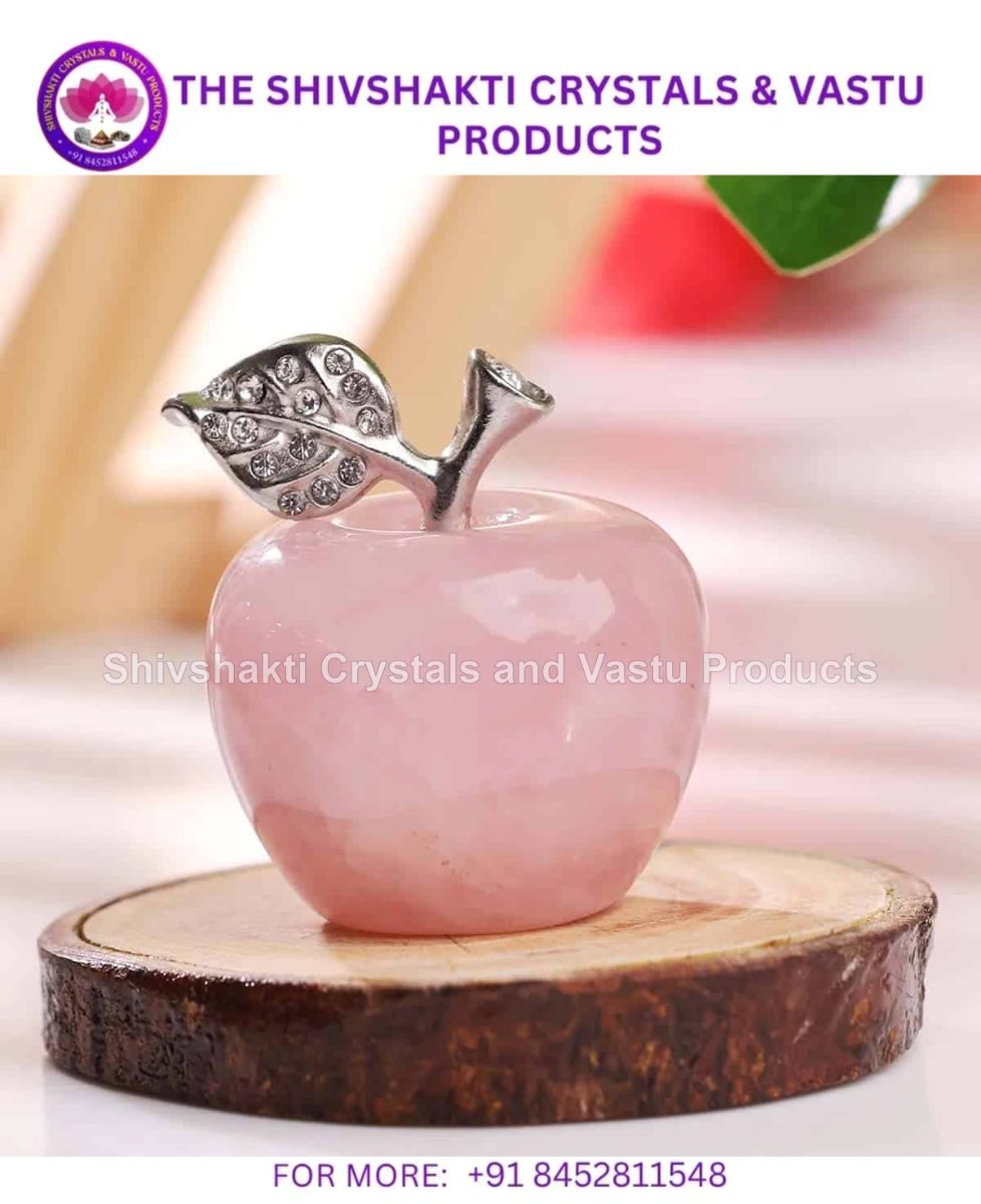 Rose Quartz Crystal Apple for Home Decoration