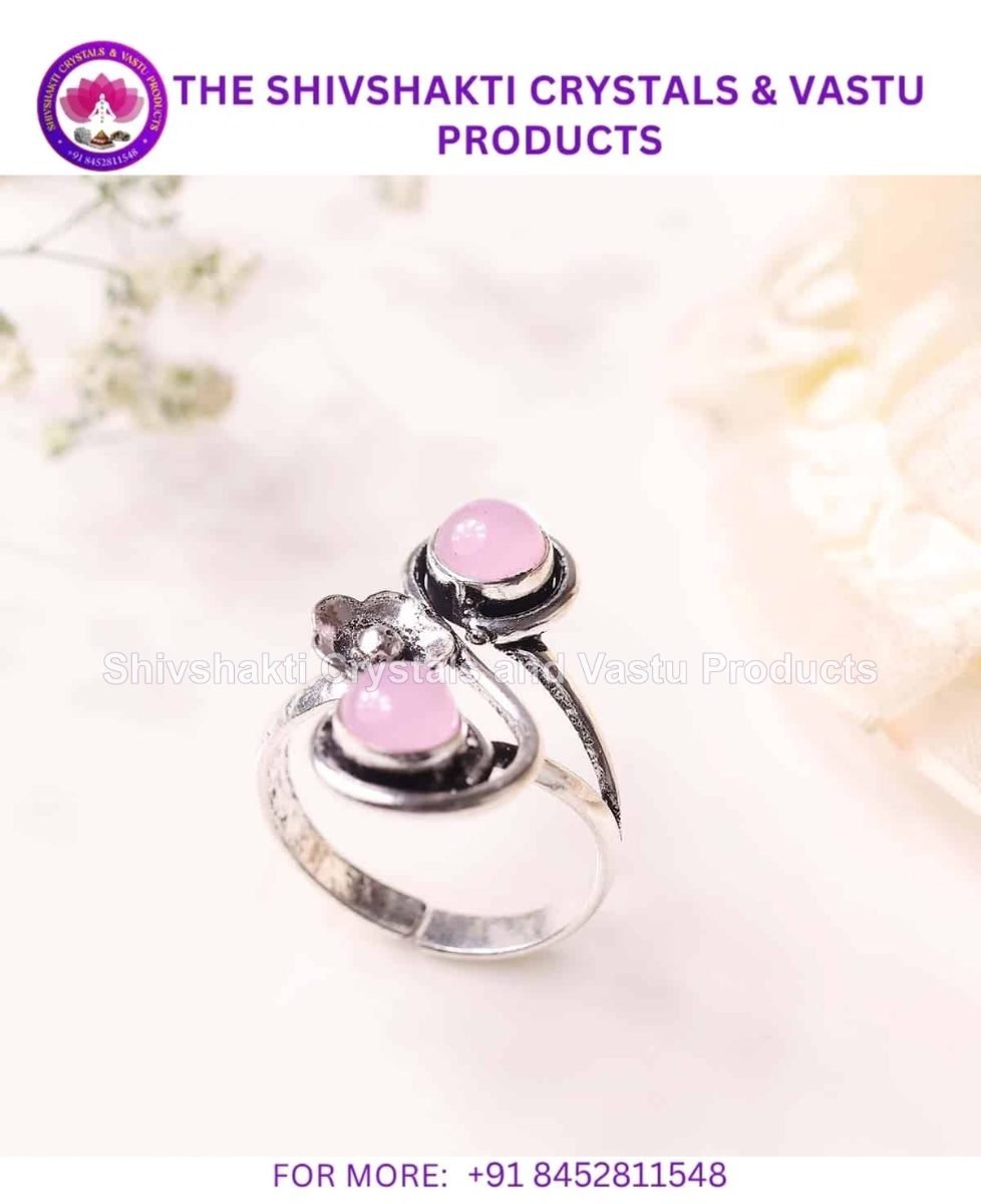 Rose Quartz Double Stone Small Ring