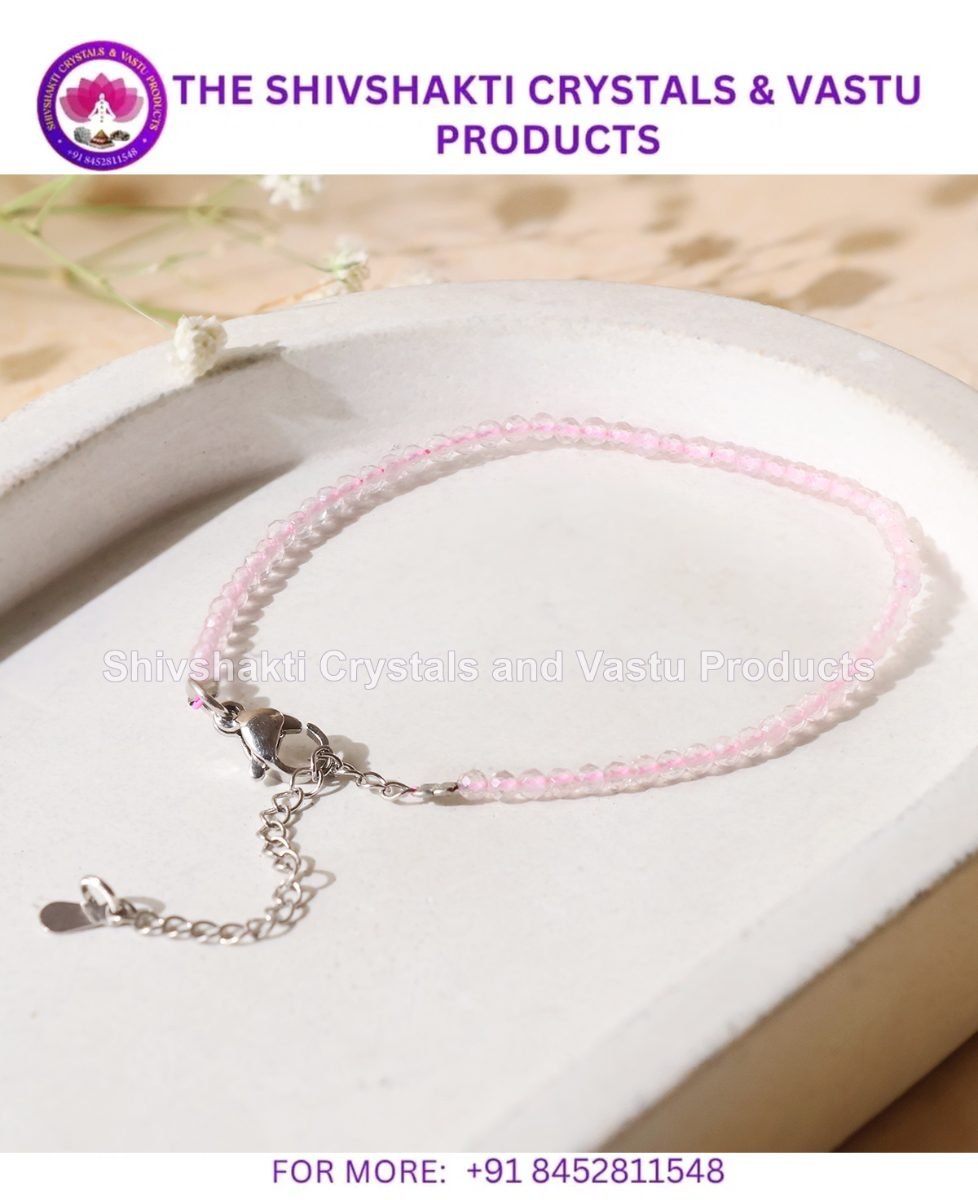Rose Quartz Faceted Chain Bracelet 2 MM