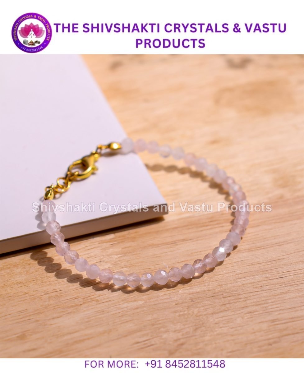 Rose Quartz Faceted Chain Bracelet 4mm