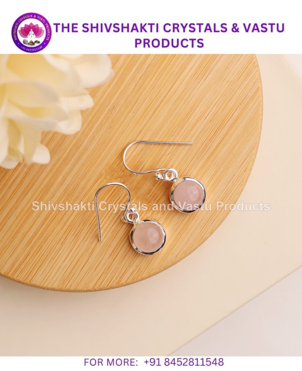 Rose Quartz Hanging Earring Silver