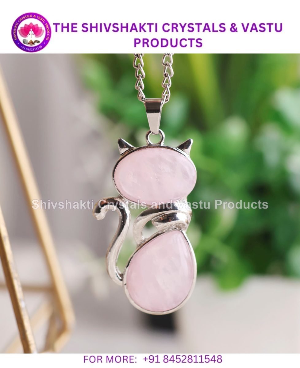 Rose Quartz Kitty Cat Pendant