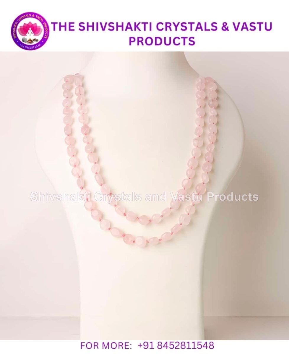 Rose Quartz Long Tumble Mala Knotted