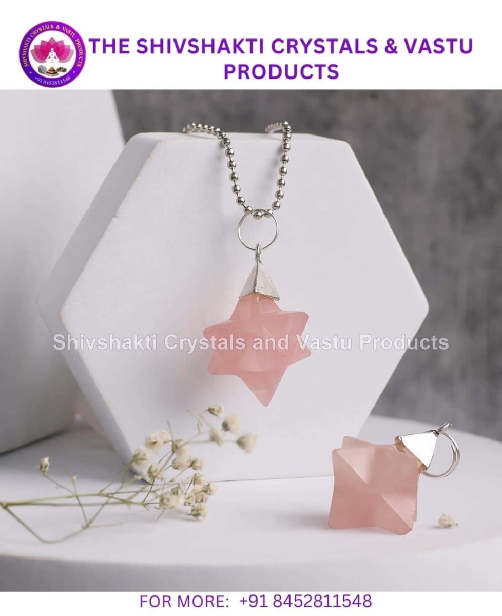 Rose Quartz Merkaba Shape Pendant