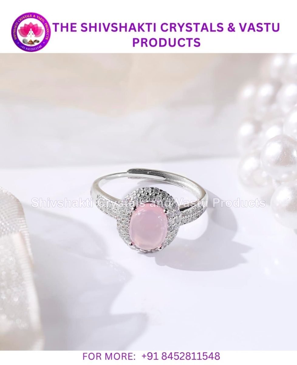 Rose Quartz Oval Silver Ring