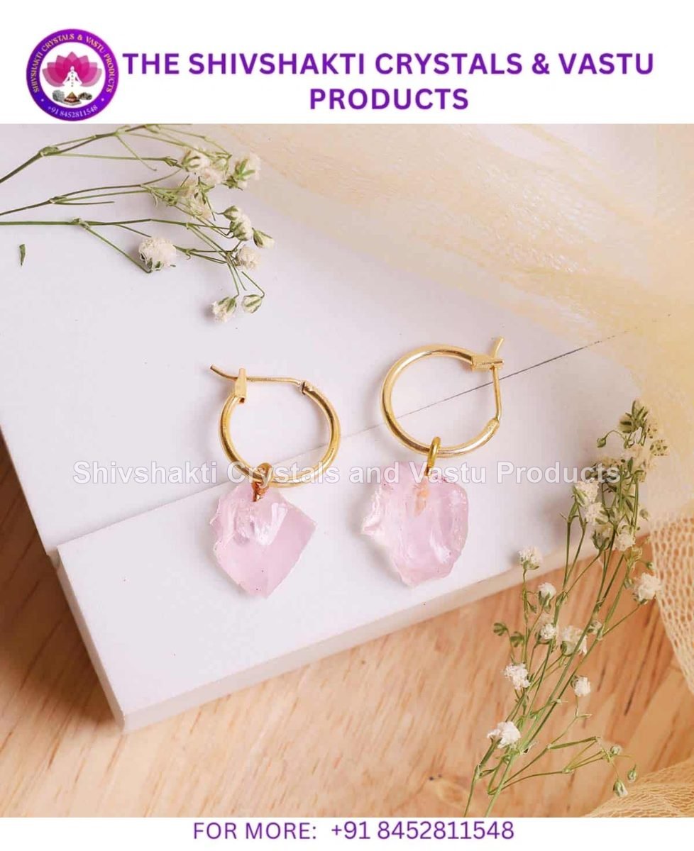 Rose Quartz Raw Hoop Earrings