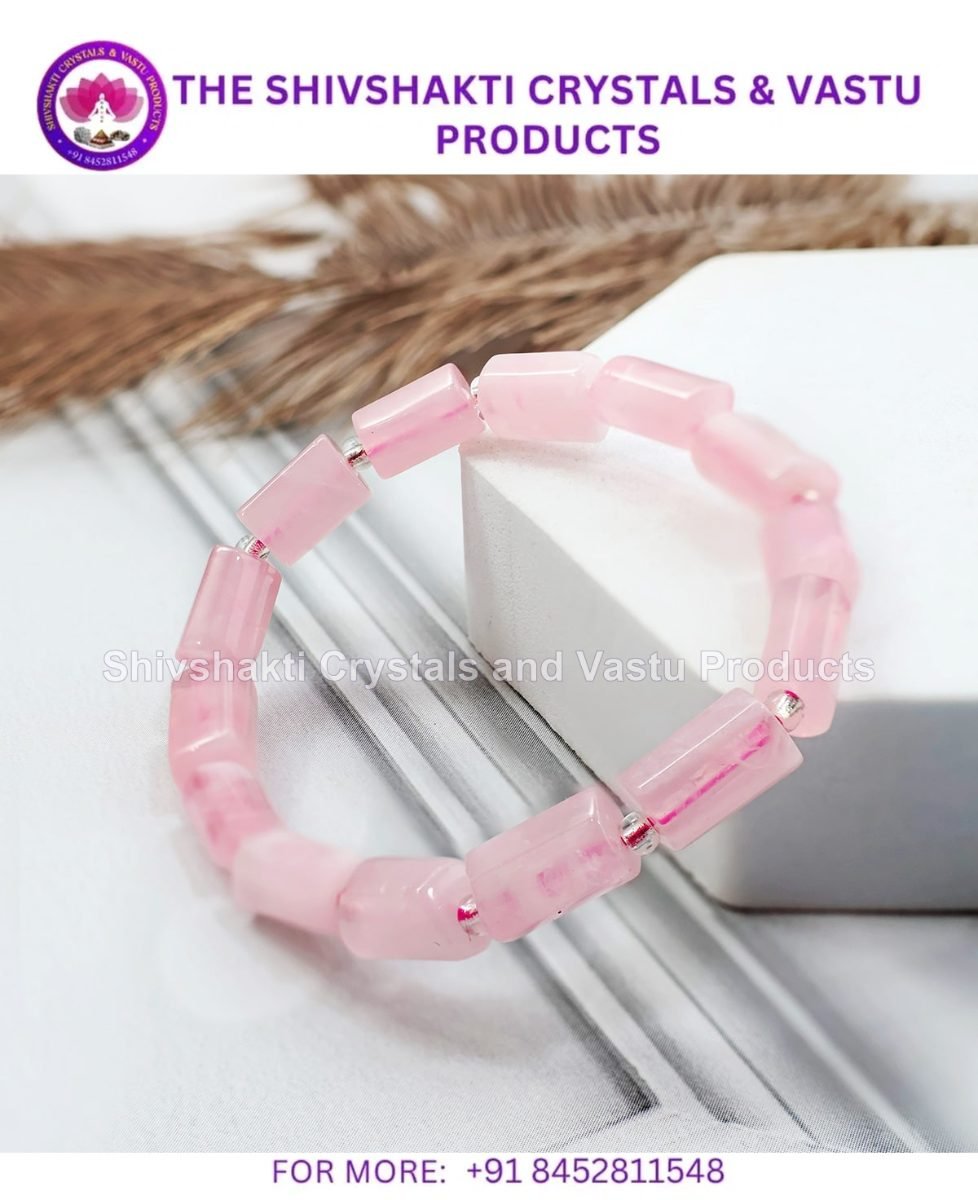 Rose Quartz Rectangle Beads Bracelet