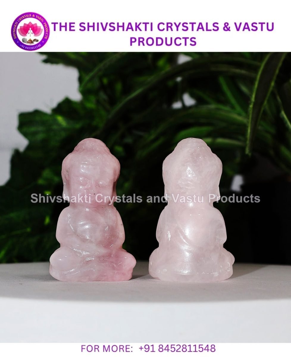 Rose Quartz Stone Buddha Small Statue