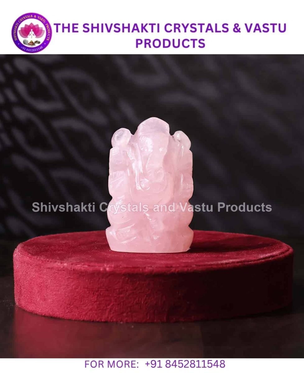 Rose Quartz Stone Ganesha