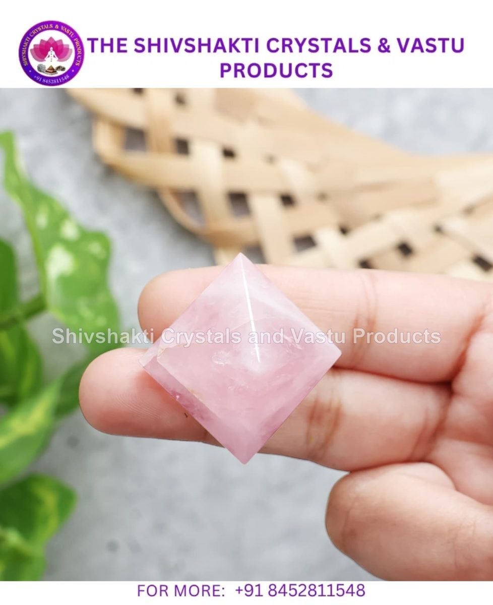 Rose Quartz Stone Small Pyramid (20-40 grams)