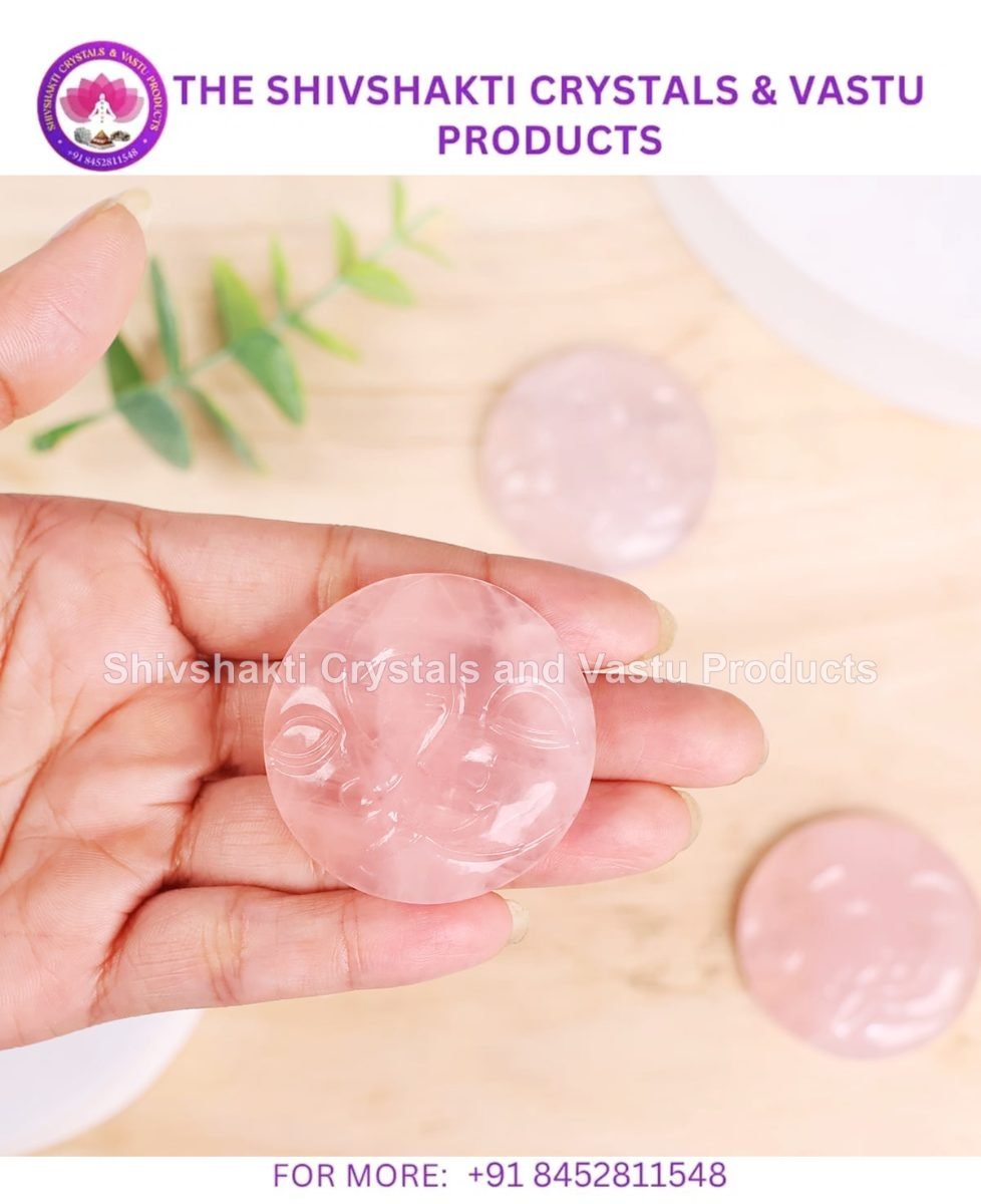 Rose Quartz Sun Moon Face