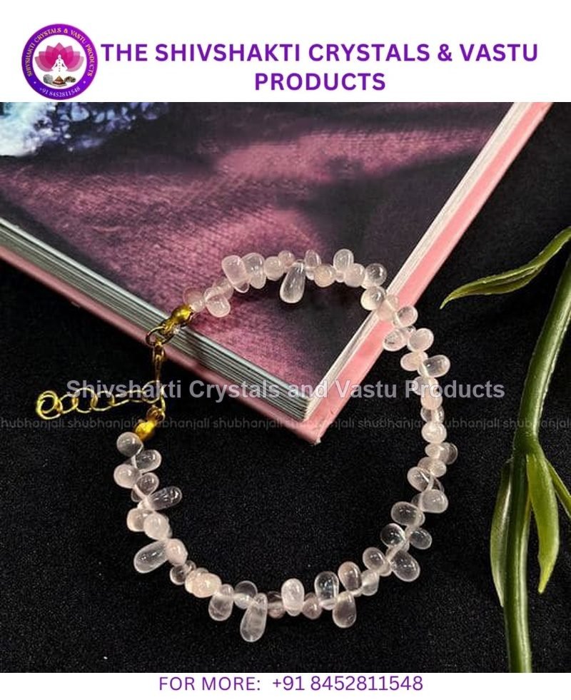 Rose Quartz Tear Drop Bead Bracelet