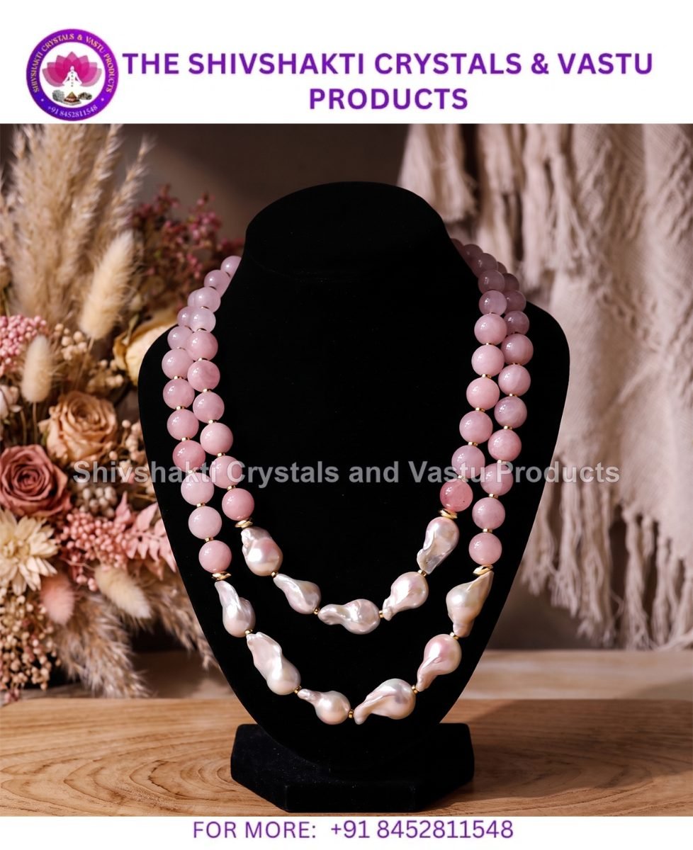 Rose Quartz With Pearl Necklace