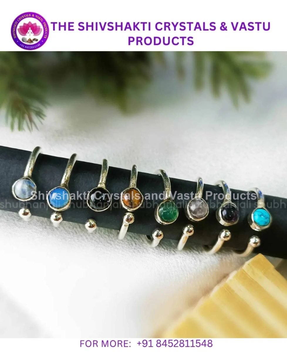 Round Crystal Stone Alloy Metal Adjustable Small Ring