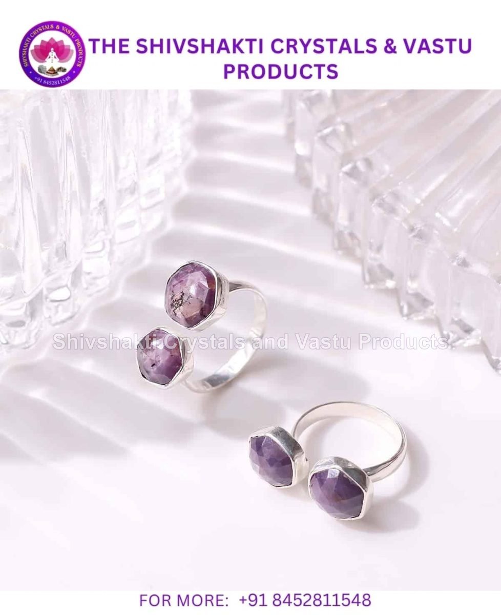 Ruby Corundum Double Stone Silver Ring