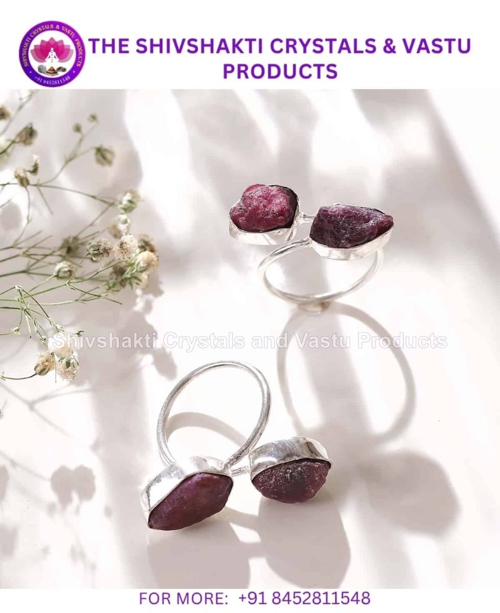 Ruby Double Stone Raw Ring