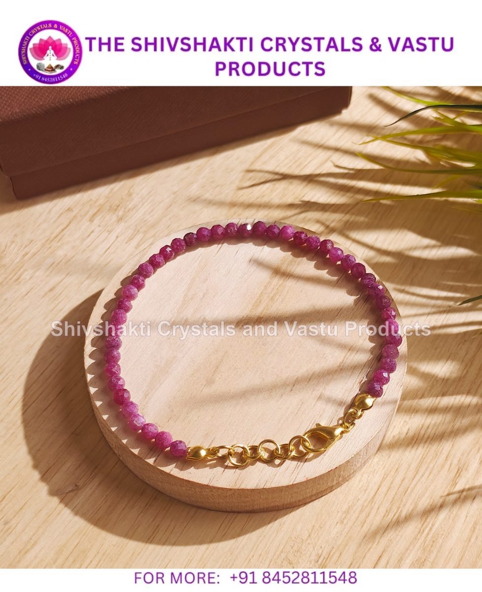Ruby Faceted Bracelet 4 mm