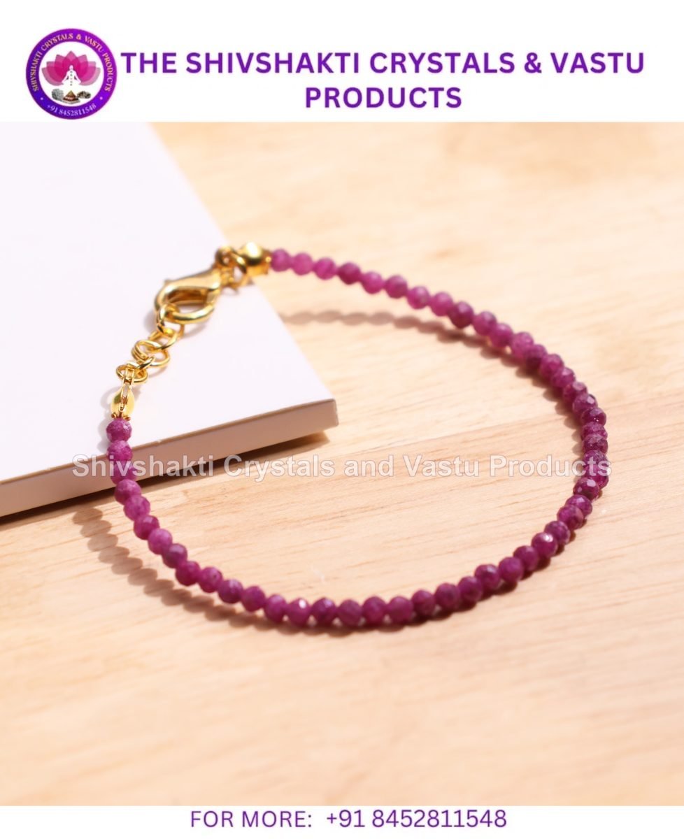Ruby Faceted Chain Bracelet 3mm