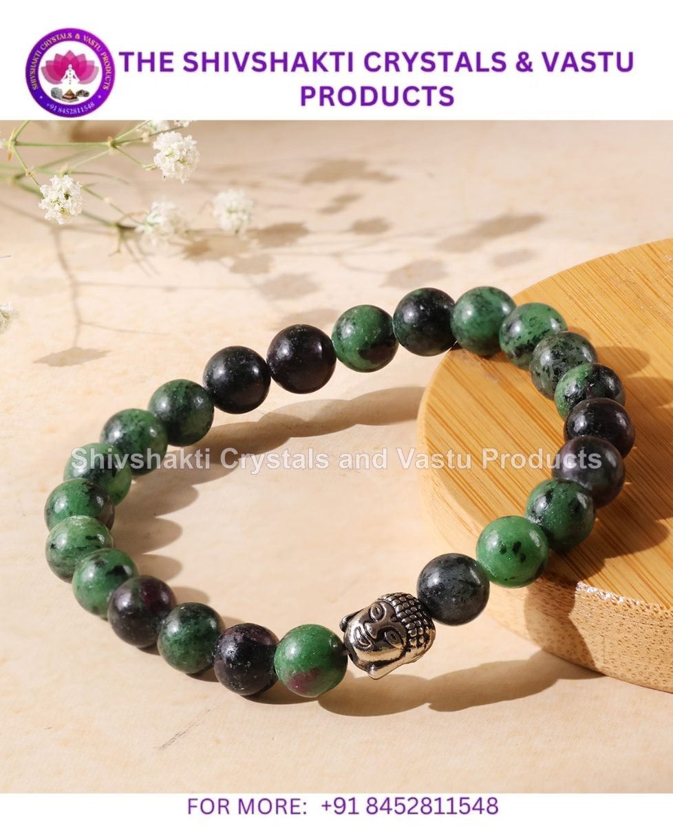 Ruby Zoisite Buddha Bracelet 8 mm