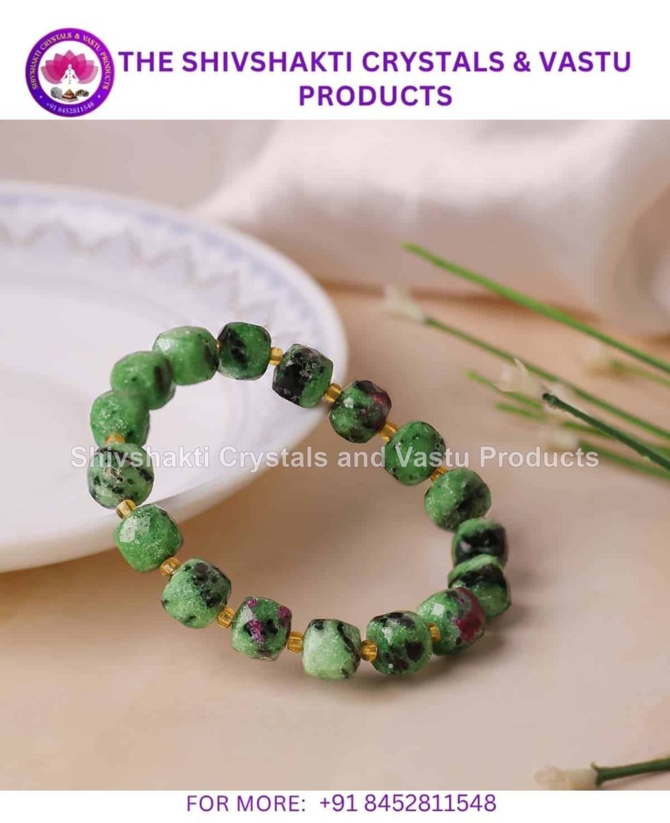 Ruby Zoisite & Ruby Faceted Knot Bracelet 4mm