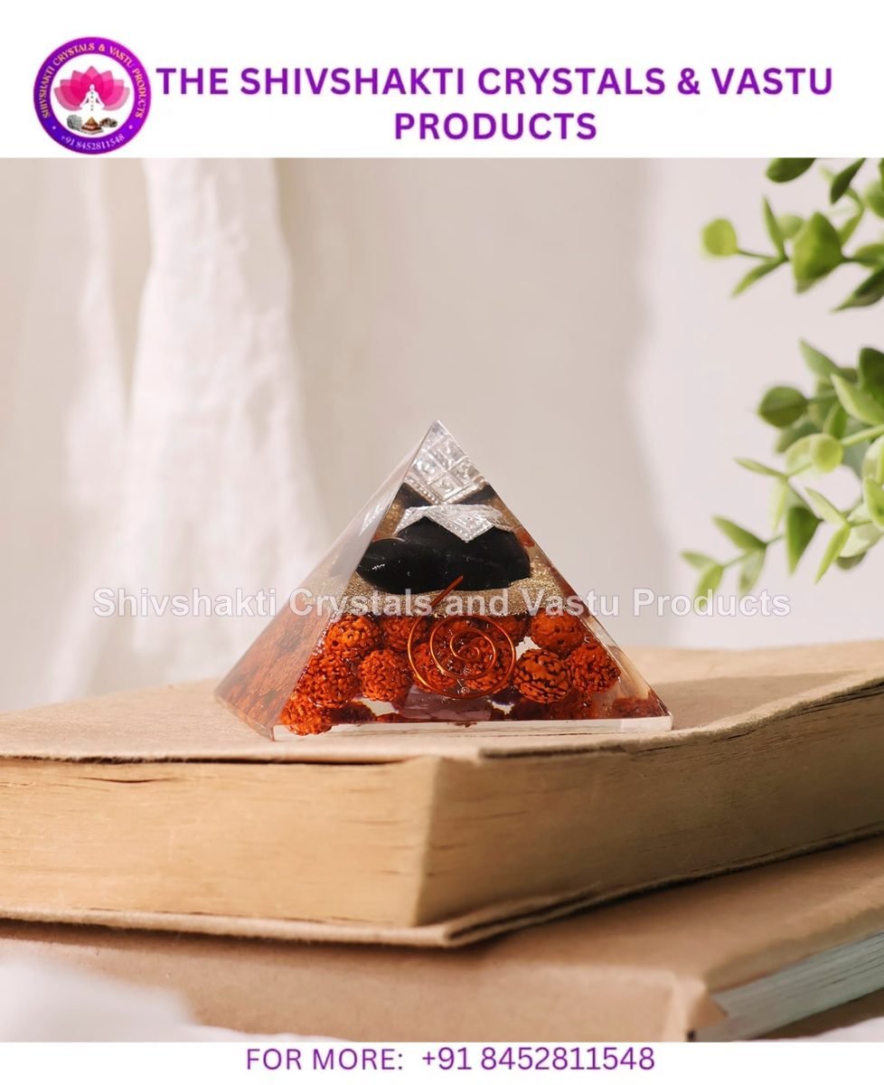 Rudraksha Kachwa Orgone Pyramid (7.8 cm)