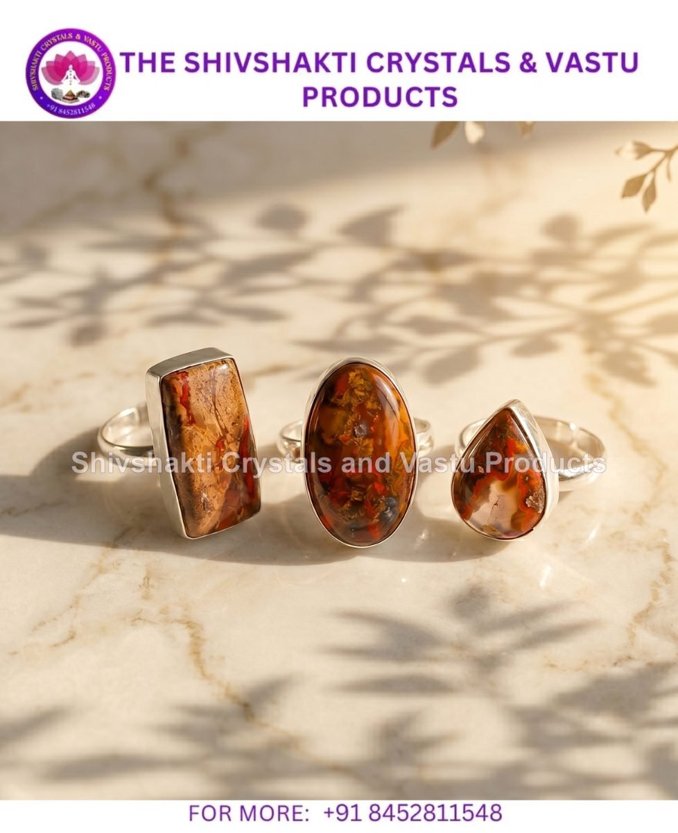 Seam Agate Cabochon Ring