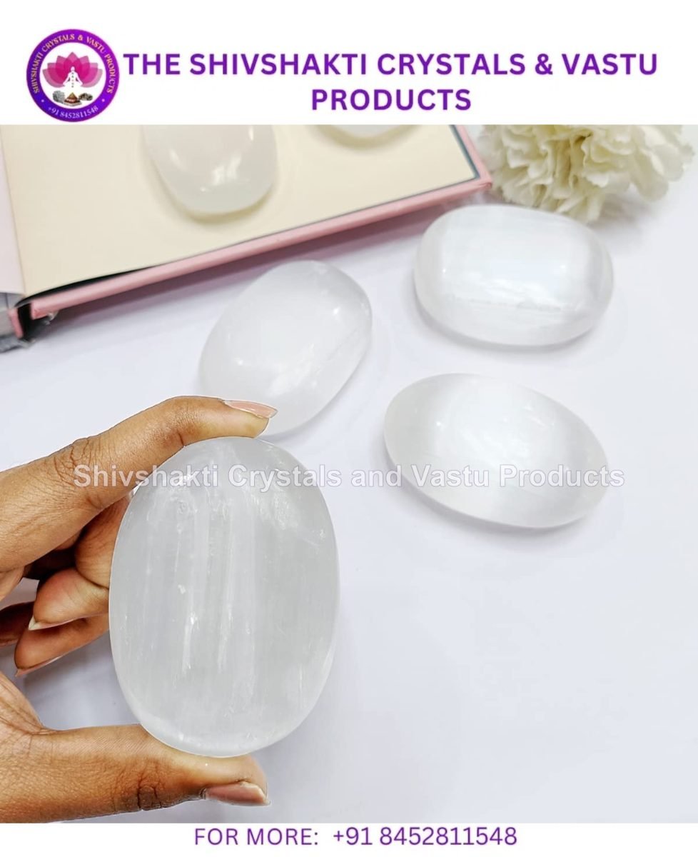Selenite Palm Stone