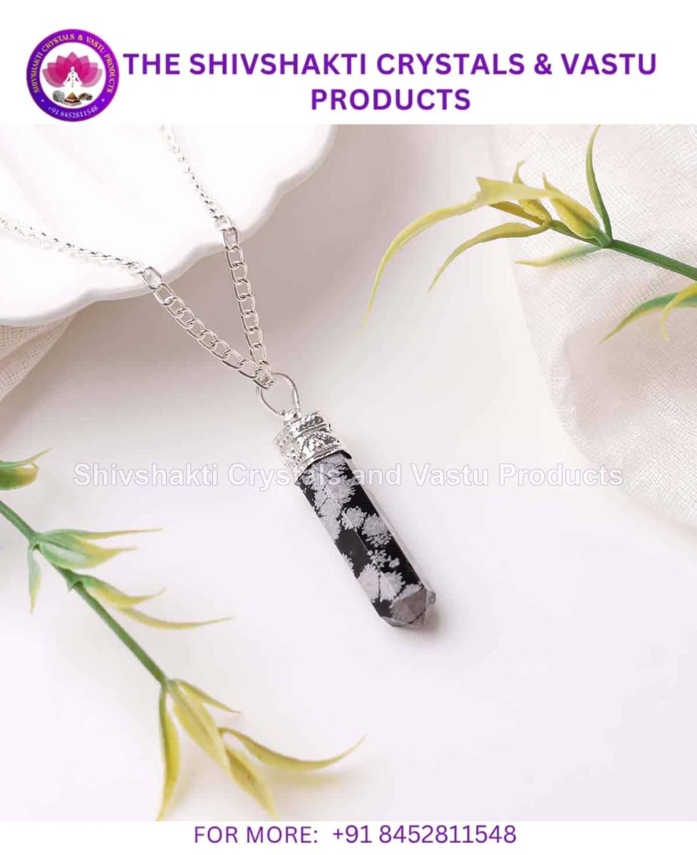 Snowflake Obsidian Pencil Pendant
