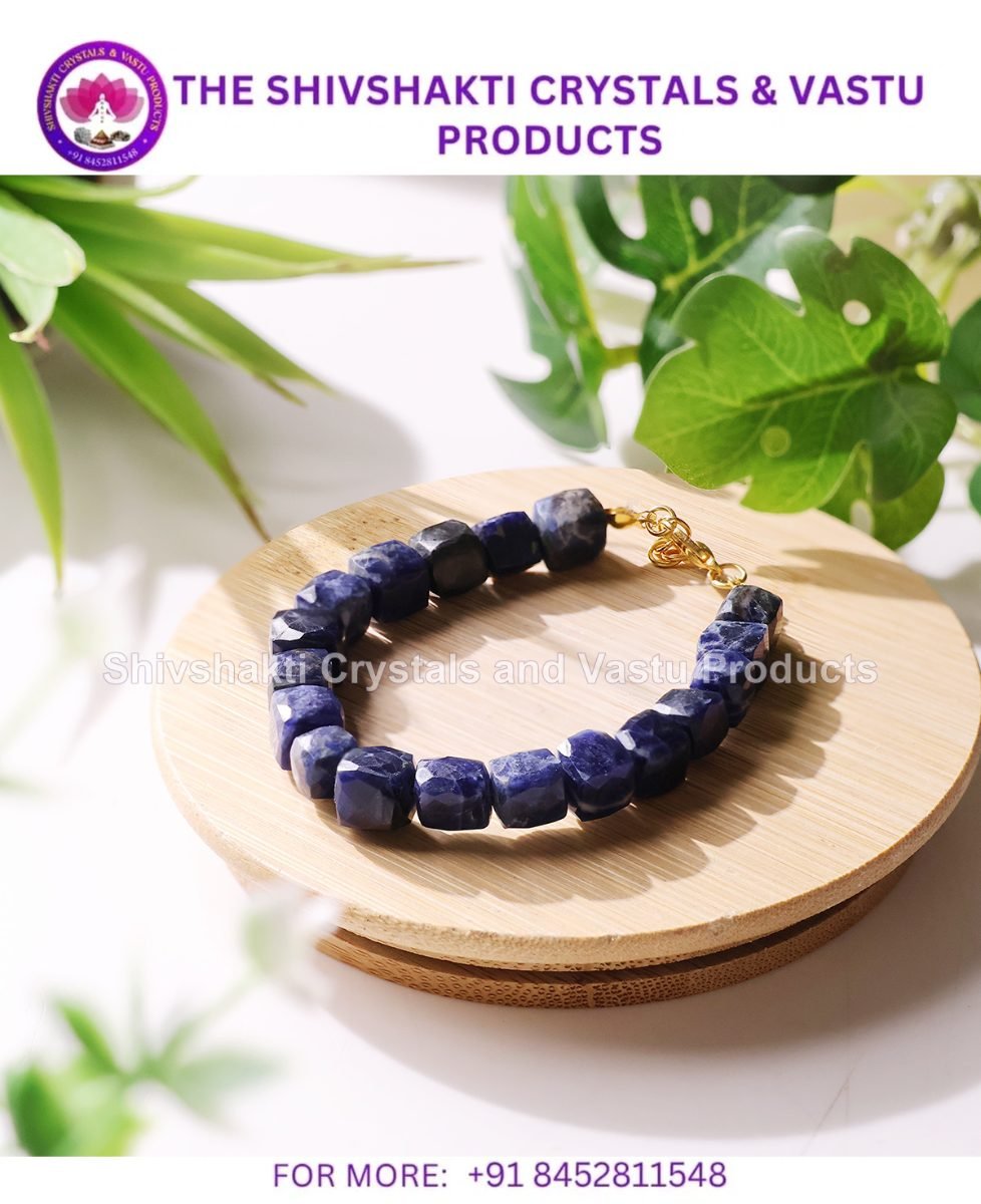 Sodalite Cube Beads Bracelet
