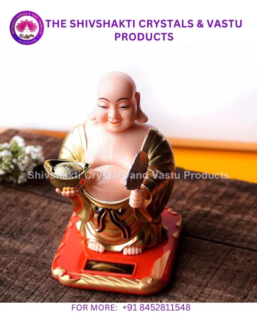 Solar Laughing Buddha with Waving Fan