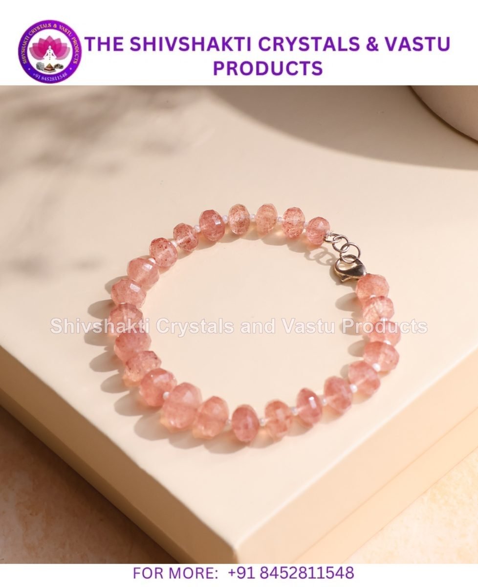 Strawberry Quartz Bati Faceted Big Bracelet