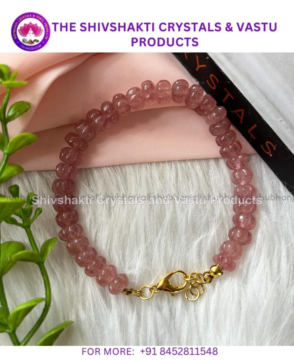 Strawberry Quartz Bracelet ( Watermelon Shaped Beads )