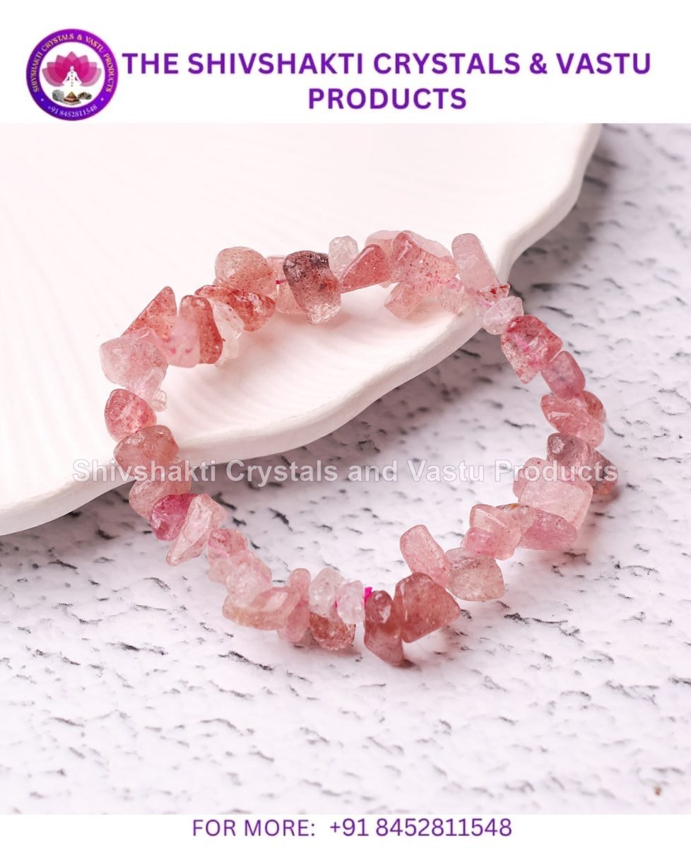 Strawberry Quartz Chips Stone Elastic Bracelet