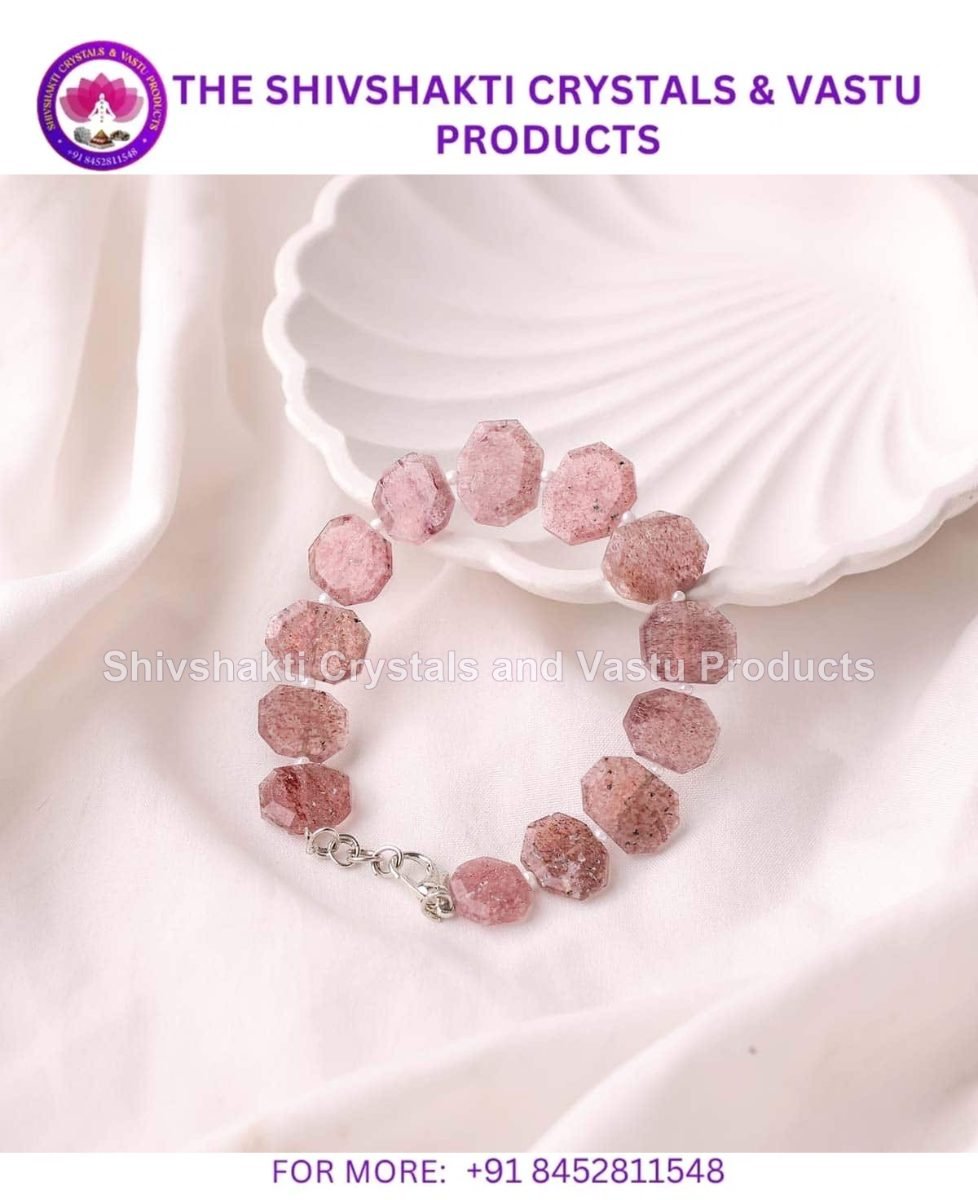 Strawberry Quartz Hexagon Bracelet