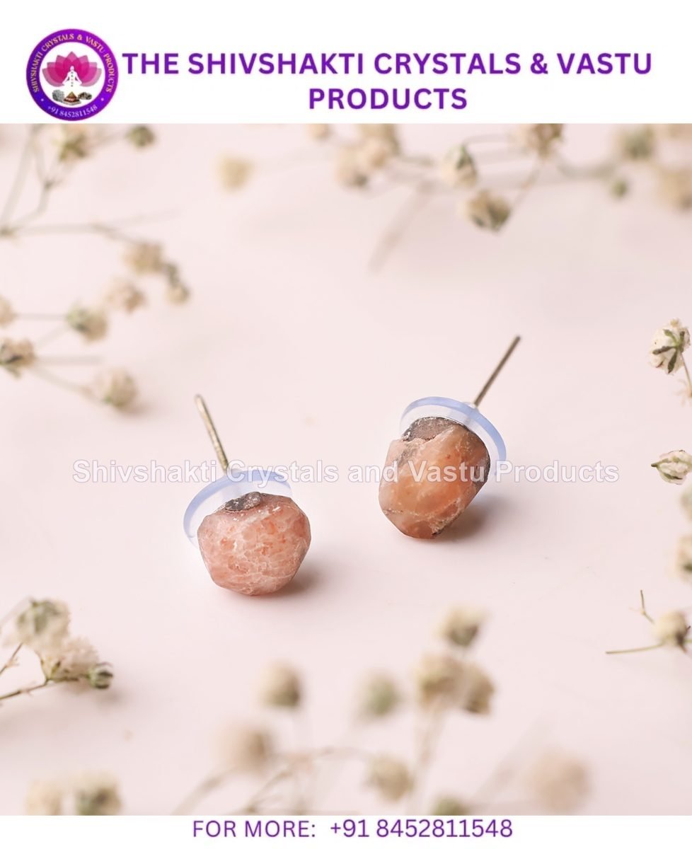 Sunstone Raw Stud Earrings