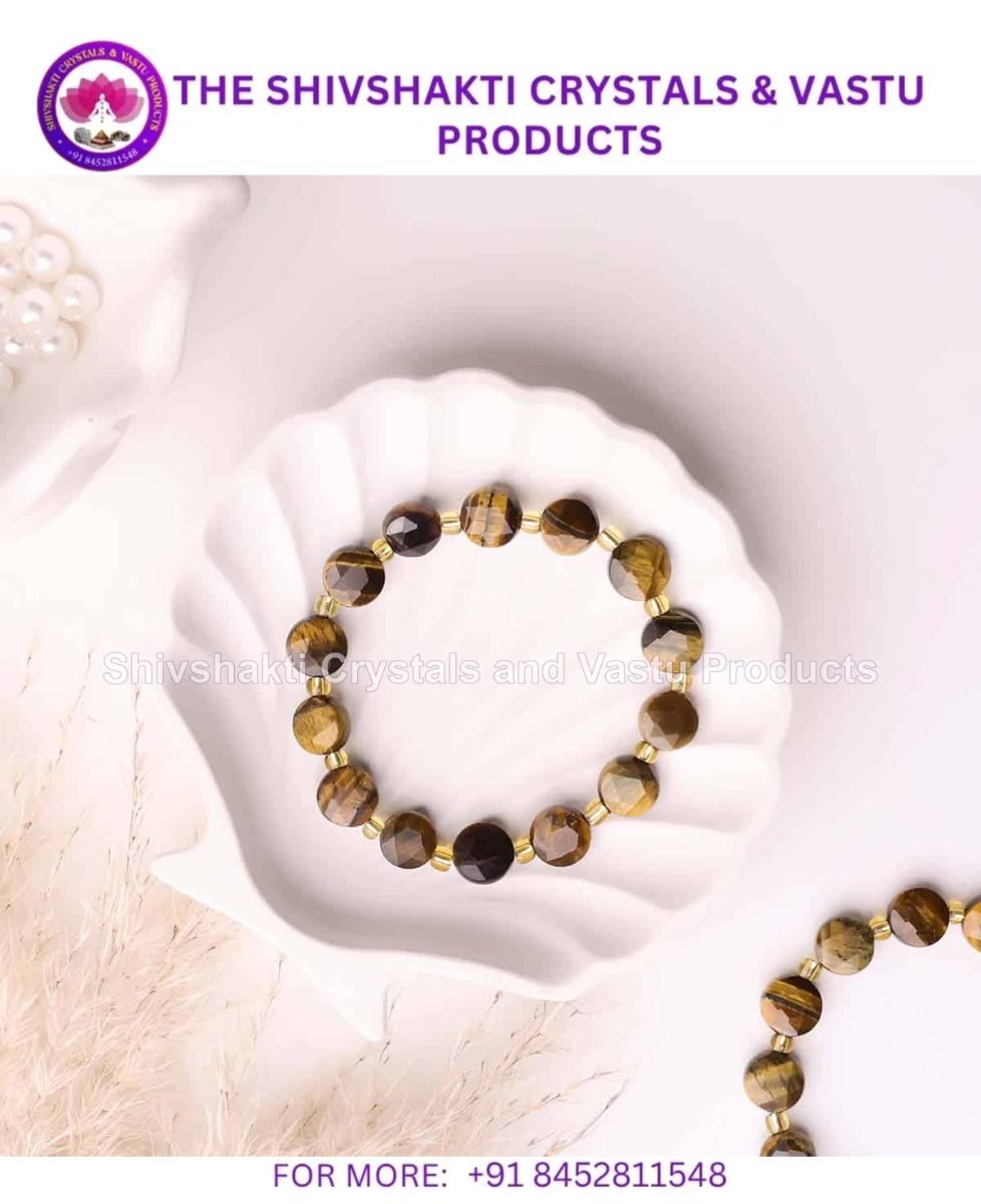 Tiger Eye Coin Faceted Bracelet