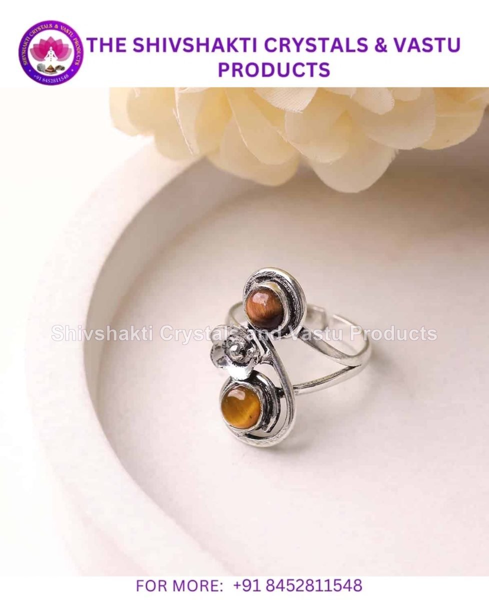 Tiger Eye Double Stone Small Ring