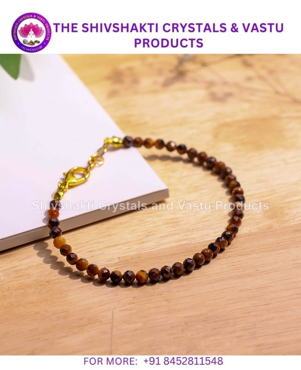 Tiger Eye Faceted Chain Bracelet 4mm