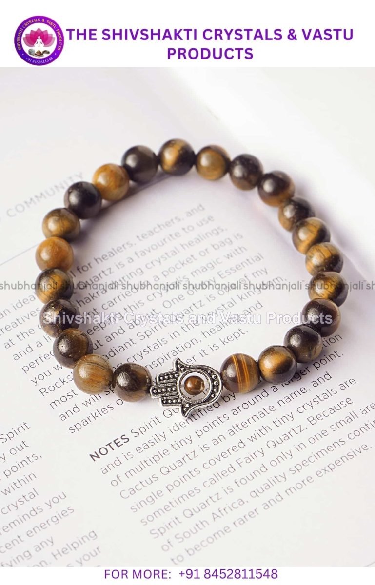 Tiger Eye Humsa Hand Bracelet 8MM