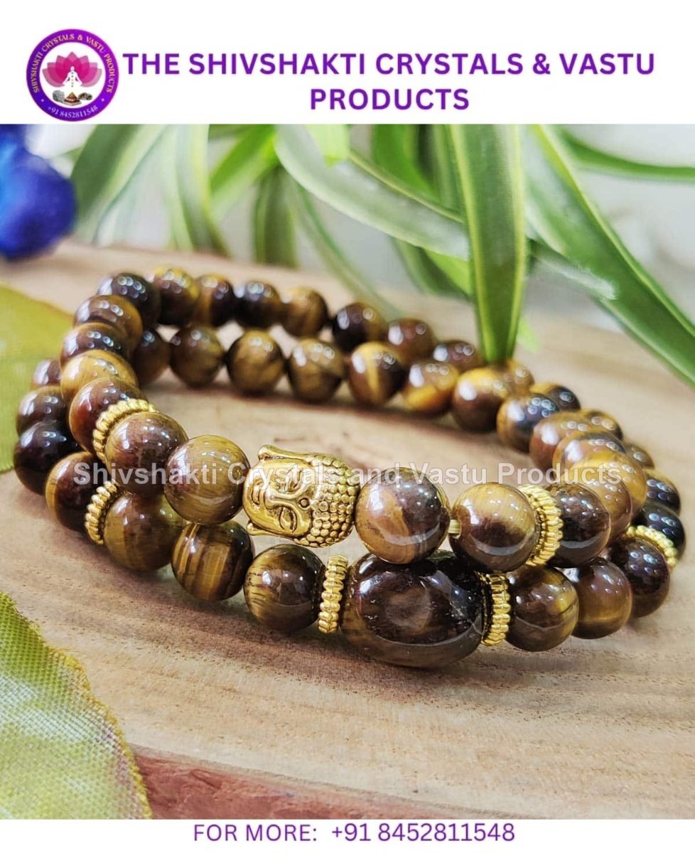 Tiger Eye Stone Buddha Double Fold Bracelet