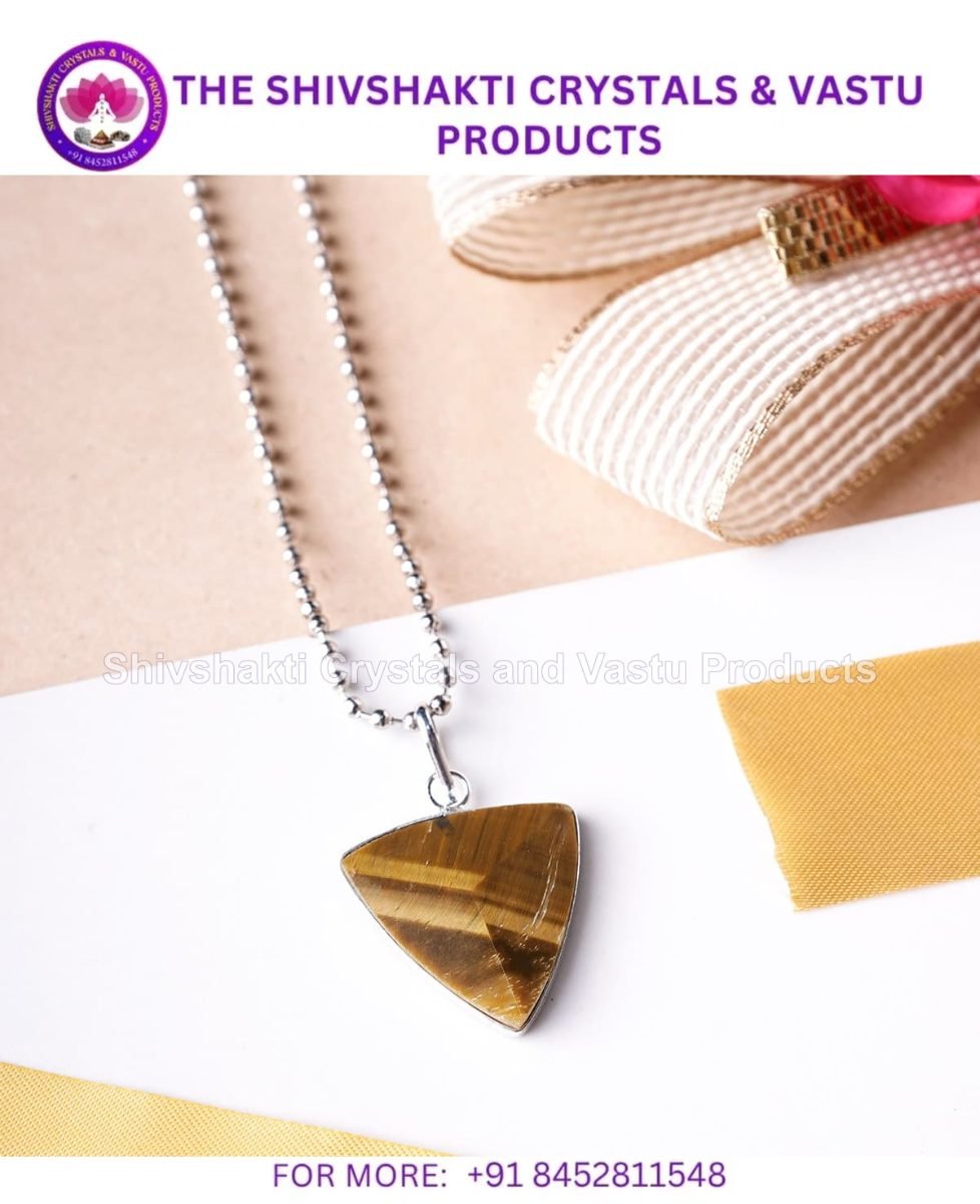 Tiger Eye Triangle Shape Pendant