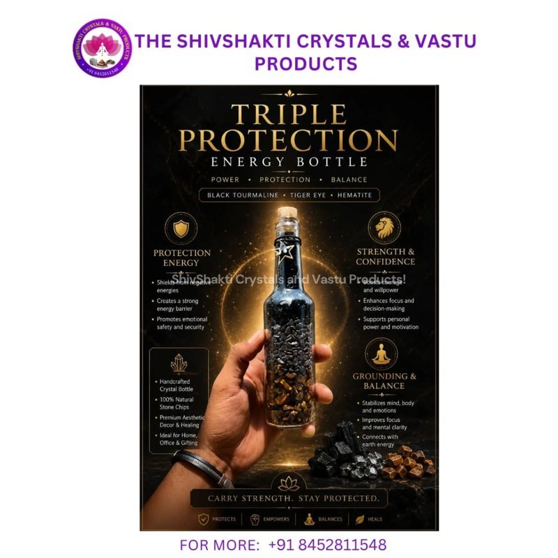 Triple Protection Crystal Energy Bottle