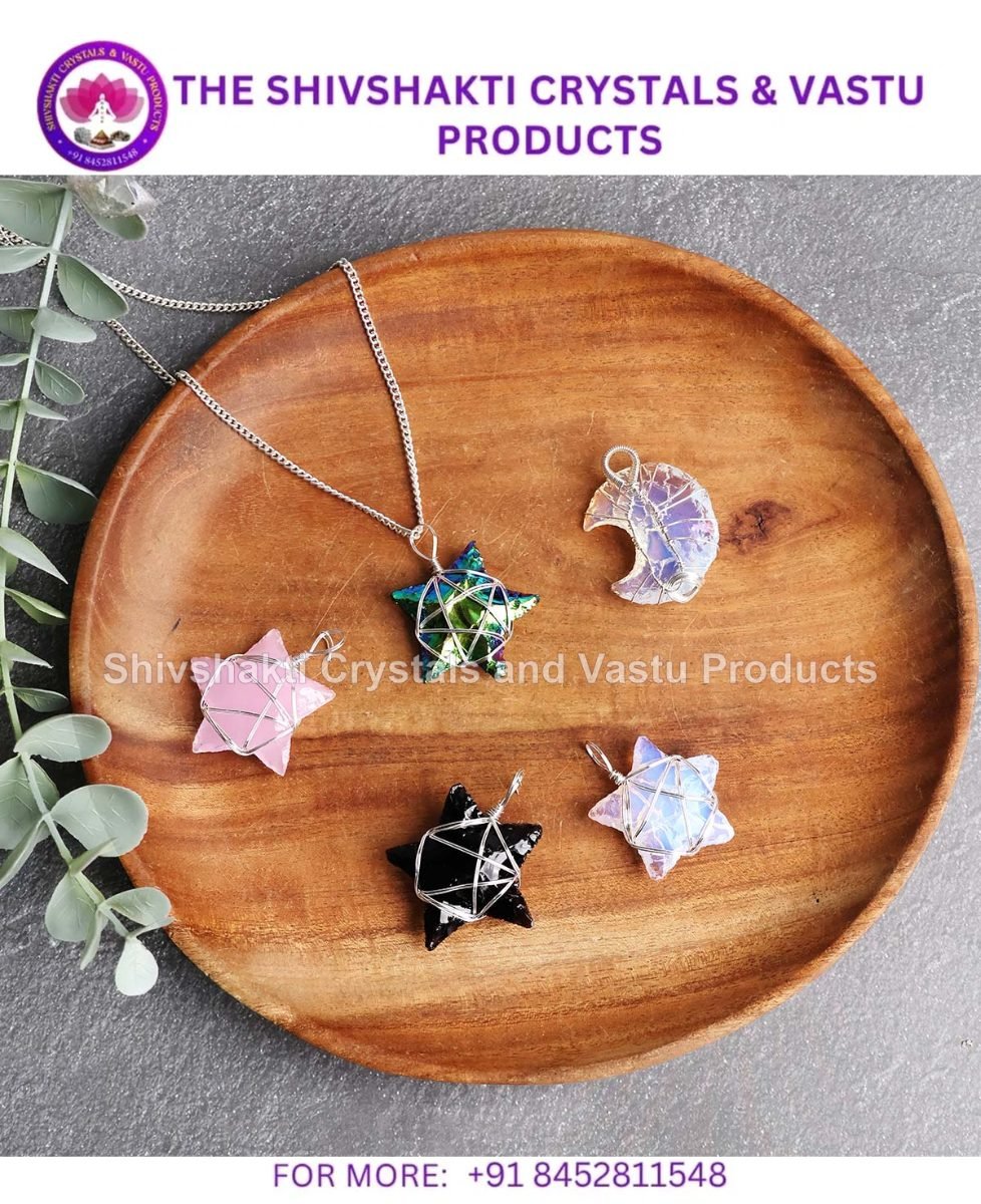 Wire Wrapped Crystal Star Pendant for Women
