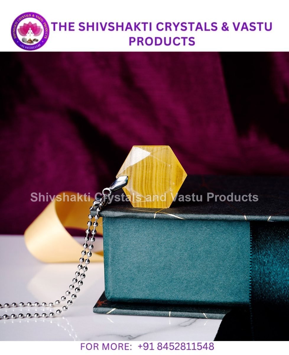 Yellow Calcite Hexagonal Pendant