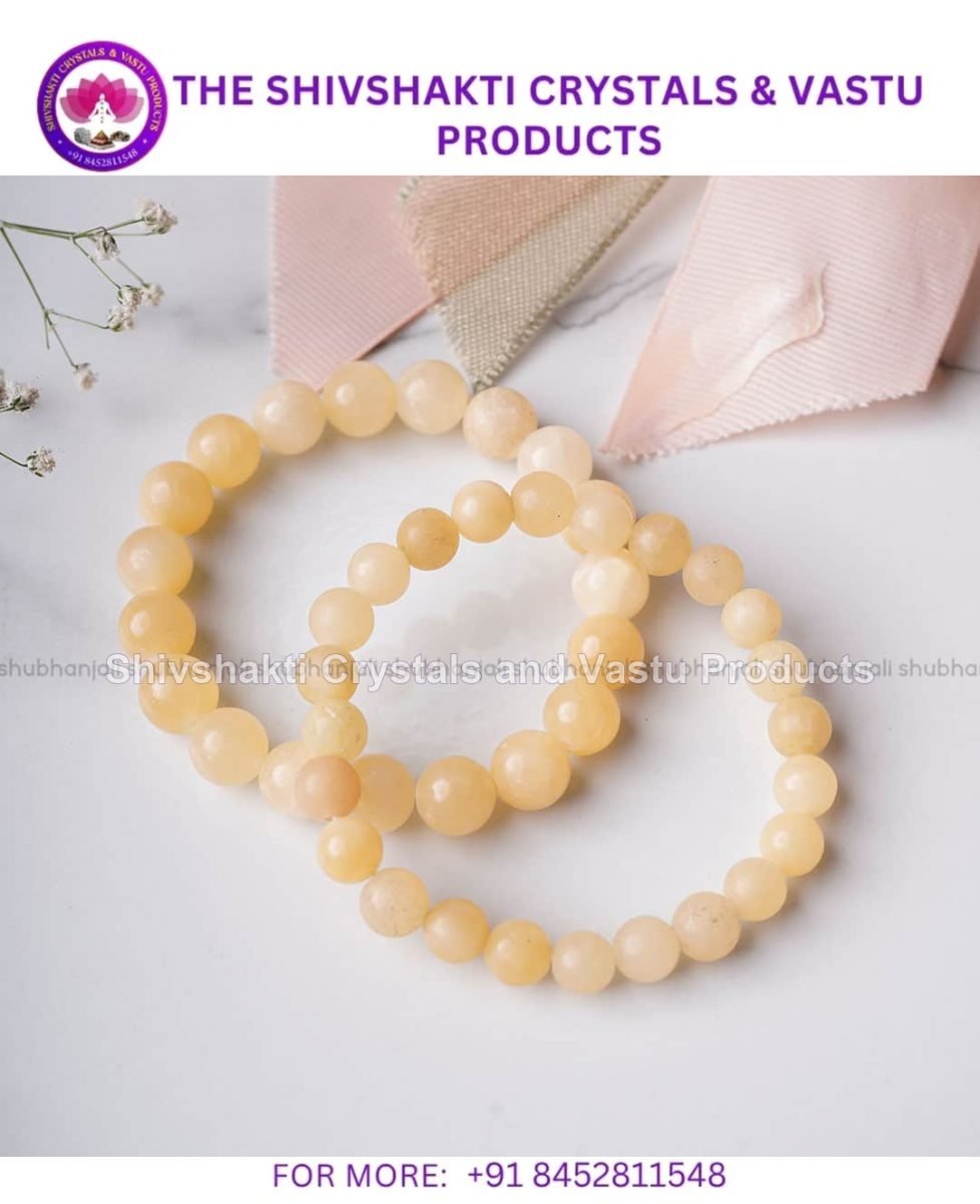 Yellow Calcite Round Beads Bracelet