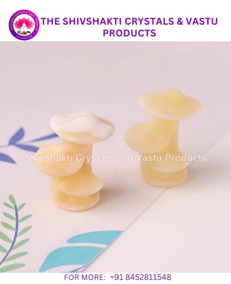 Yellow Calcite Triple Mushroom