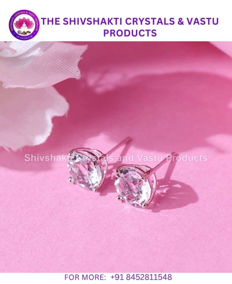 Zircon Round Studd Big Earring Silver